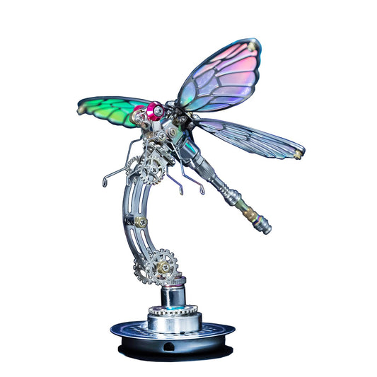 Arcynix Mostarle Cyberpunk Dragonfly 3D Metal Puzzle, DIY Mechanical Model Kit for Teens & Adults, Color-Shifting Electroplated Wings, Adjustable Display, DIY Stress Relief Home Décor Gift