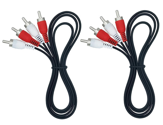 ZHLATECK 3FT 2-RCA 2-RCA 2-Pack RCA Stereo Audio Cable, Male to Male Cable Compatible for Amplifier Speaker VHS VCR DVD