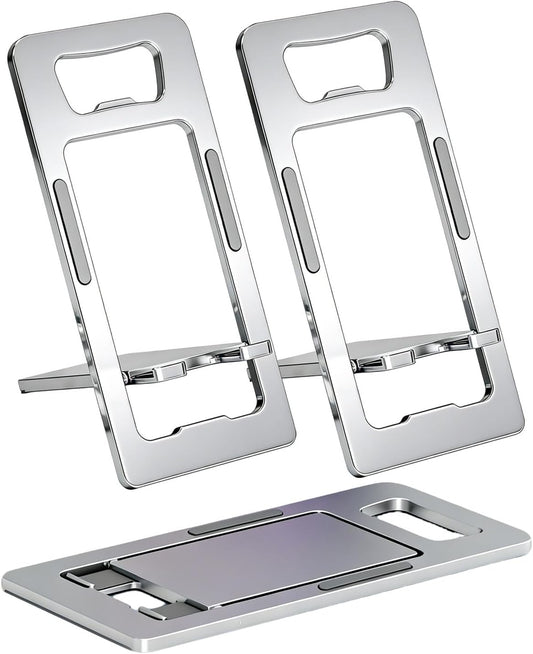 CEFOJQAO 2-Pack, 17 16 15 14 13 12 11, S26/25/23, Foldable Cell Phone Stand for Desk Portable Cell Phone Folding Stand