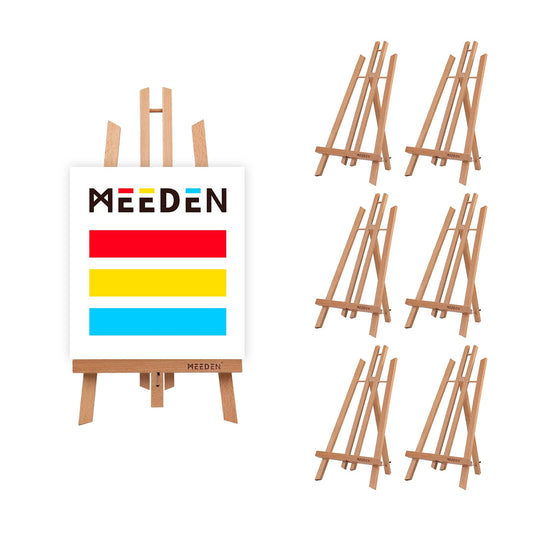MEEDEN 6 Pack 20 Inch Art Beech Wooden Tabletop Easel for Sign Painting - Small Canvas Stand for Kids Adults