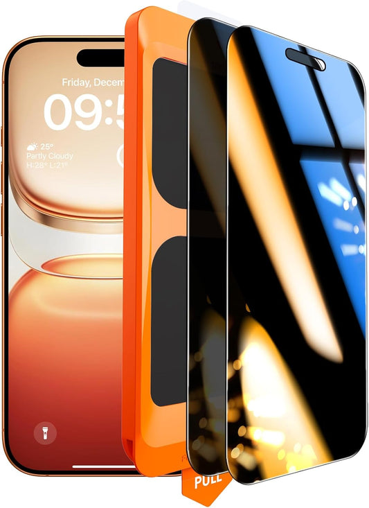 17 16 6.9 inch 9H 17 2 Pack TOCOL Privacy Screen Protector for Pro Max / Pro Max Hardness Military Grade Shatterproof