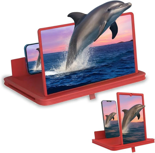 AIPULL 3X 12 Screen Magnifier for Cell Phone, Acrylic Phone Screen Enlarger with Adjustable Stand, Foldable Hands-Free