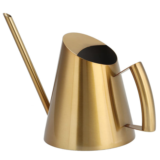 KooingTech Watering Can, 1500ml Stainless Steel Long Spout Watering Cans, Gold Water Can Suitable for Potted Plants, Hanging Plants, and Outdoor Gardens