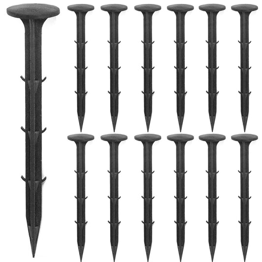 Aoipend 160 Pack Plastic Garden Lawn Stakes 6 inch Heavy Duty Landscape Anchors Spikes Rustproof Nail for Ground Lawn Edging, Weed Fabric, Tarp, Artificial Turf, Camping Tent