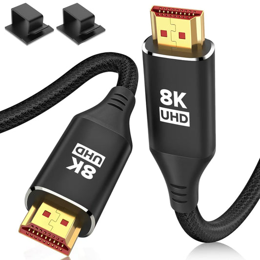 10K 8K 4K 20FT, 4K/120Hz, 8K/60Hz, 48Gbps 2.2 2.3, 10, 2.1 HDMI Cable Ultra High Speed HDMI Braided Cord, Supports