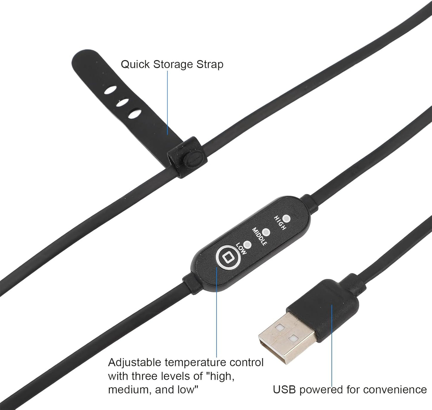 3 Settings, Yunseity USB Lens Heater, Adjustable Dew Heater Strip Prevents Lens from Fog and Condensation, Temperature
