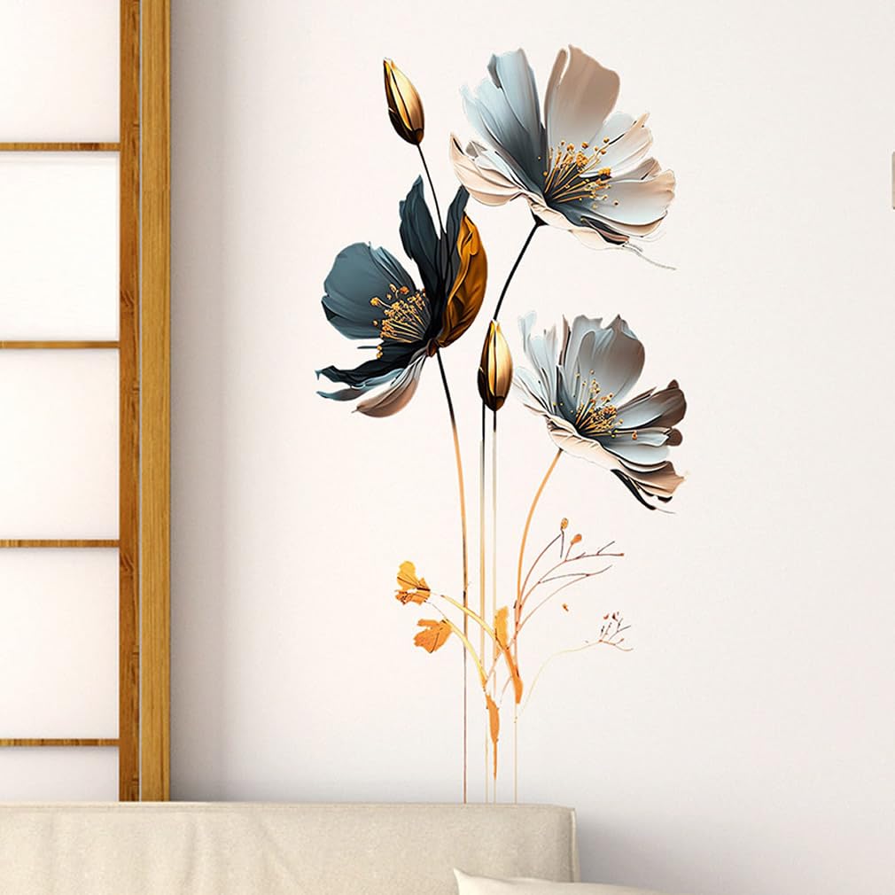 CNUSER 3D Wall Stickers DIY Flower Wall Decal Removable Waterproof Wall Art Decor for Bedroom Living Room Offices Home Decoration (Floral)