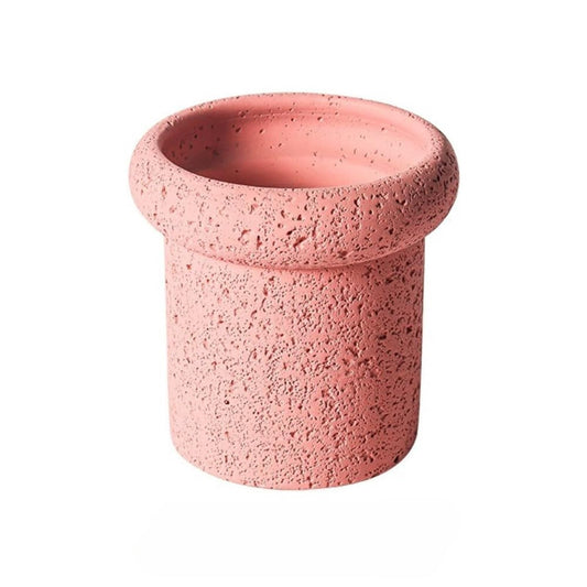 FXLTHIYBO Sleek Creative Cement Colored Flower Pot Planter Plants Flowers Potted Decoration Balcony Garden for Indoor use(Pink,Large)