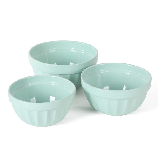 Martha Stewart Broadbrook 3 Piece 4 Qt, 2.8 Qt, 2.1 Qt Stoneware Bowl Set - Martha Blue