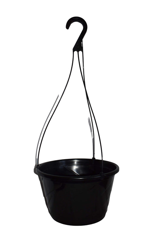 Landmark Plastics 10" Diameter Black Contempo Swirl Hanging Basket (5)