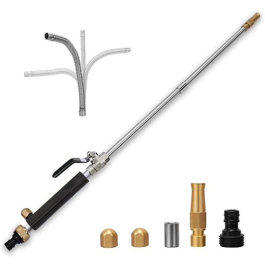 YunGuoGuo 39'' High Pressure Washer Hose Attachment Jet Nozzle,Hose into Power Washer Sprayer Wand with Flexible Hose Nozzle,Cleaning Tool for Gutter Patio Car Pet Window Glass Black