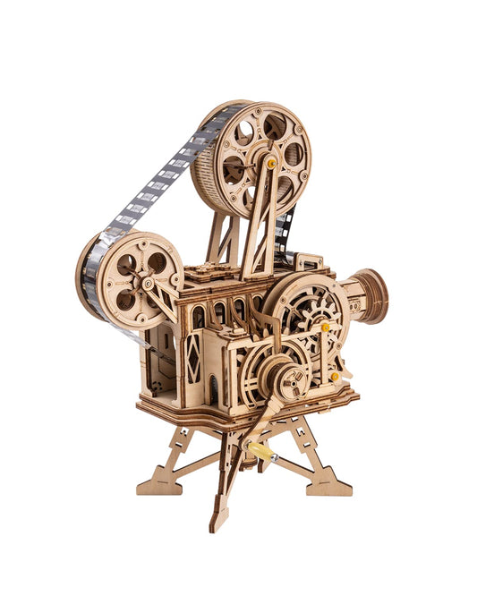 Rowood 3D Puzzle for Adults, DIY Wooden Model Kit for Adults to Build, Handheld Film Mechanical Gear Building Set, Birthday Vitascope Projector