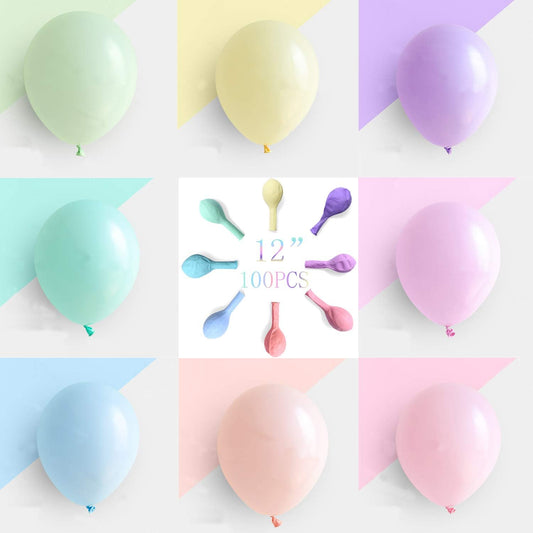 Pastel Party Balloons - 12-Inch Assorted Color Pack | 100 Count for Birthday & Baby Showers