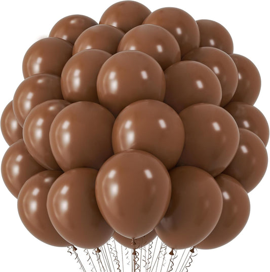Voircoloria Brown Balloons - 12-Inch Latex Balloons for Graduation, Weddings & Parties | 66-Pack