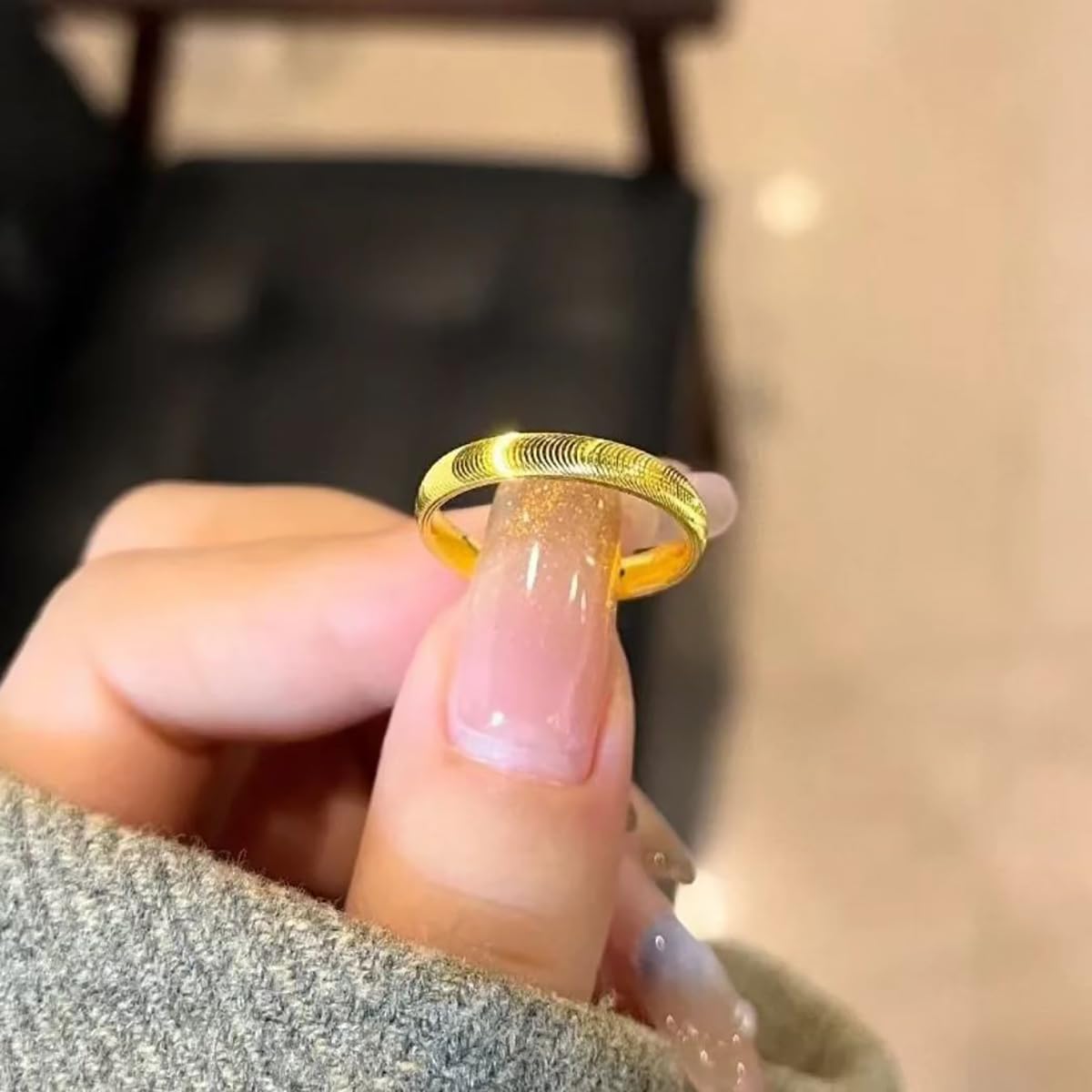 LUDKCCIR Lymphatic Magtherapy Cats Eye Ring for Women, Dainty Lymph Detox Drainage Titanium Ion Therapy Rings Finger Jewelry Gift for Men Gold 6