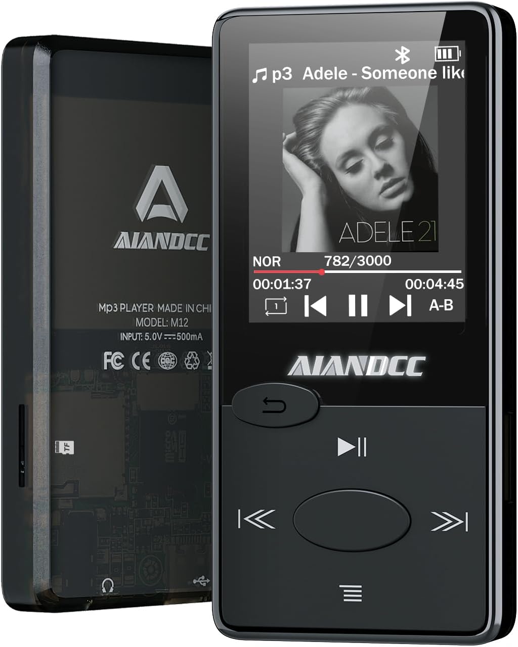 Aiandcc 64GB Mp3 5.3 Mp3 Player with Bluetooth HiFi Sound, Player with FM Radio, Mini Music Player for Kids Adults