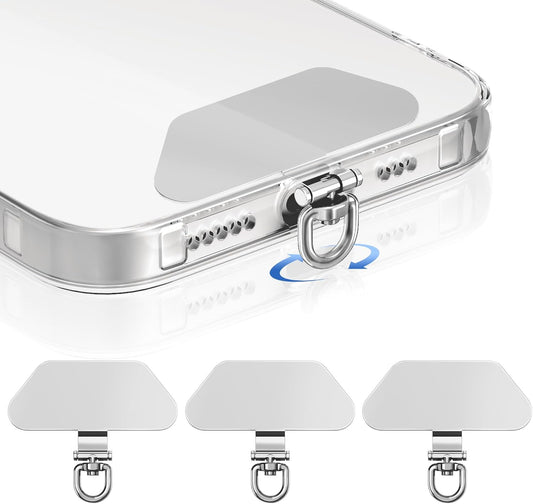 360 3 Pack takyu Metal Phone Tether Tab, Rotating Phone Lanyard Tab, Cellphone Charm Wrist Strap Hook Holder