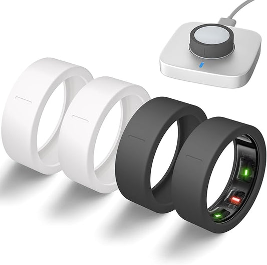 Ultra-Thin Covers Compatible with Oura Ring Gen 4/Oura Gen 3 Cover, Anti-Scratch Elastic Silicone Protector Case Smart Rings Accessories for ULTRAHUMAN Ring AIR Women Men, 4 Pack