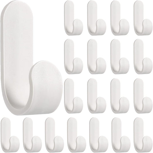 Yulejo Wall Hangers - Durable Plastic Adhesive Hooks for Towels, Jackets & Kitchenware (20 Pack)