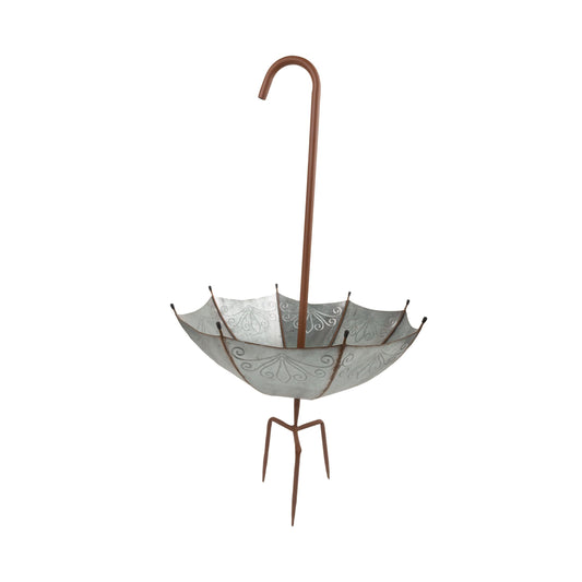 Alpine Corporation 36" Tall Outdoor Rustic Upside Down Umbrella Garden Stake and Planter