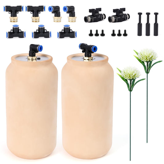 2pcs 4.8x4.8x10in 64oz Large Ollas IIrrigation System Plant Watering Device Easy Self Watering Planter for Your Garden Olla Watering System Classic Plant Watering Stakes