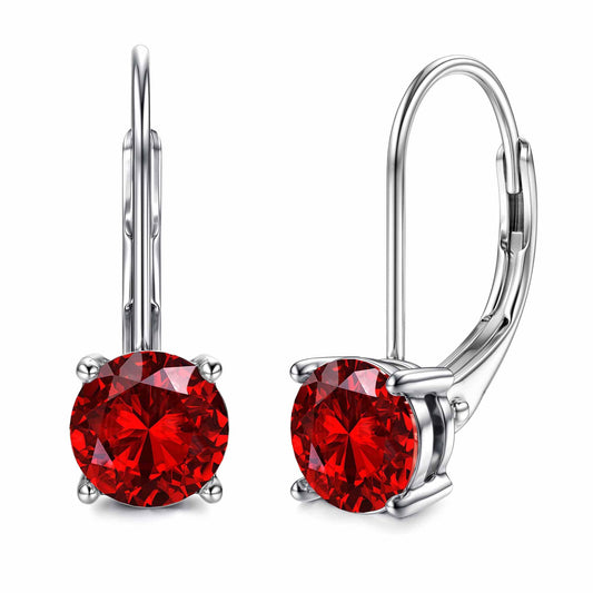 Blahanna Moissanite Earrings,1.0ct-2.0ct D Color Brilliant Round Cut Earrings S925 Sterling Silver Dangle Earrings Moissanite Leverback Drop Earring