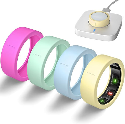 Ultra-Thin Covers Compatible with Oura Ring Gen 4/Oura Gen 3 Cover, Anti-Scratch Elastic Silicone Protector Case Smart Rings Accessories for ULTRAHUMAN Ring AIR Women Men, 4 Pack