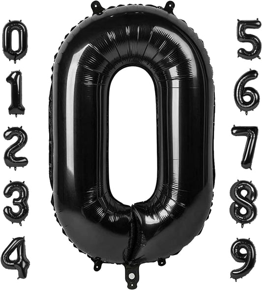 Number 0 Balloons - 40 Inch Black Birthday Balloons for Celebrations & Events | Perfect for Milestones
