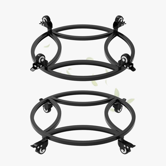 Zhongma 2 Pack Dia.18.1" x 3.5" H Round Plant Caddy with Wheels, Fully Assembled, Heavy Duty Construction, 300 Lbs Capacity, Load-Bearing Wheels with Brakes, No Installation Required
