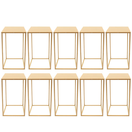 LIAPDG 10Pcs Metal Flower Stand, DIY Outdoor Wedding Bouquet Holder Geometric Centerpieces Gold Pedestal Stand Metal Floor Vase for Wedding, Anniversary or for Living Room, Fireplace