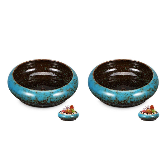Toddmomy 2pcs Cute Flower Pot with Drainage Ceramic Succulent Planter Bowl Indoor Plant Pot Planter
