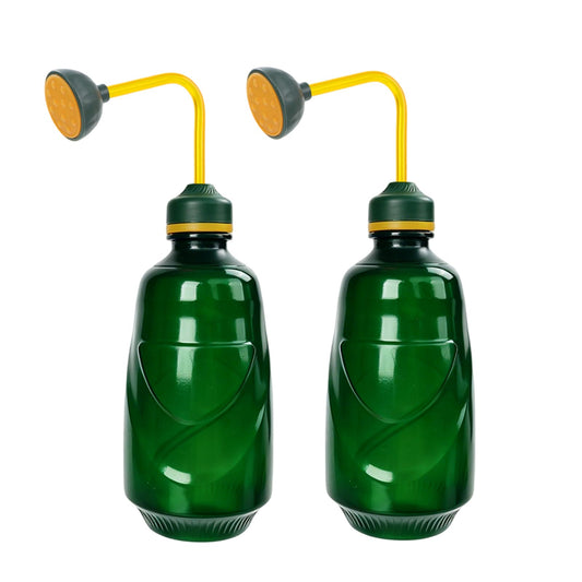 2 Pack Small Watering Can, 2 in 1 Spray Head Functionality, 450ML Squeeze Garden Plant Watering Can for Seedlings Indoor/Outdoor Plants(Green)