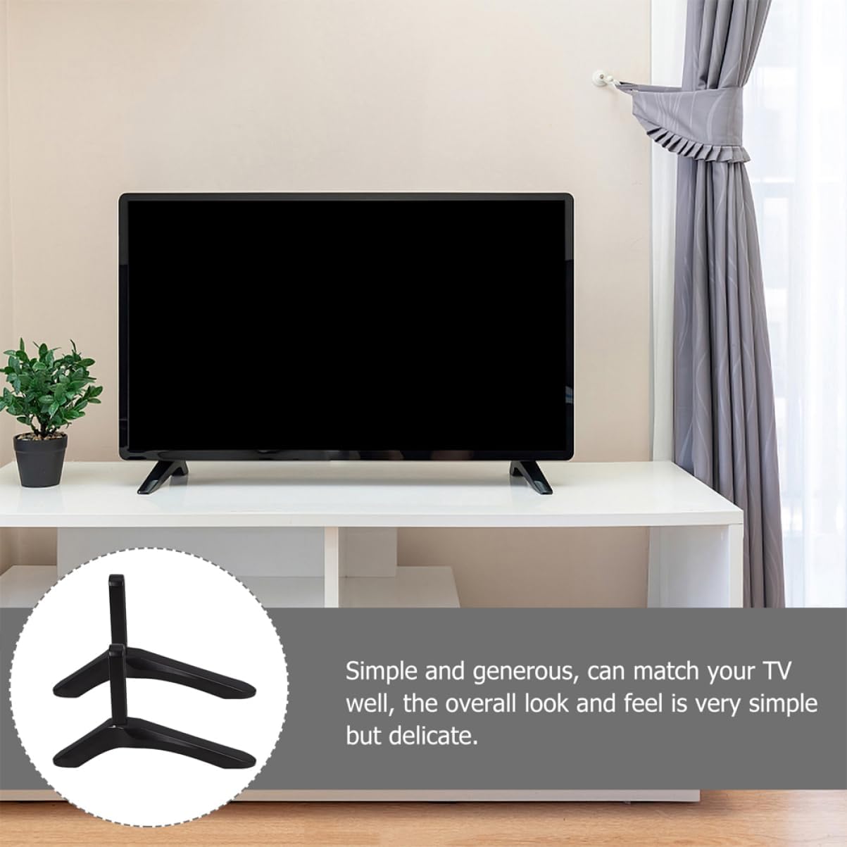 Cabilock Heavy-Duty No-Drill TV Stand - Modern Aluminum Alloy Base for Bedroom