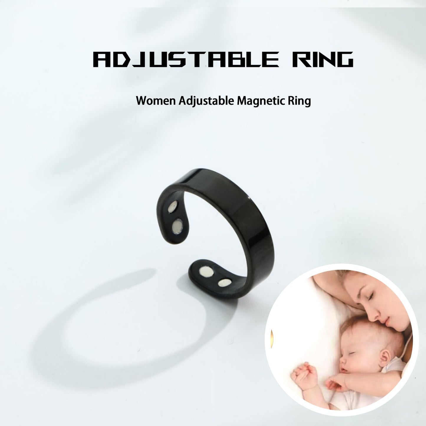 Wryhaul Vayro Magnetic Ring for Women and Men, Vayro Adjustable Open Lightweight Water-Resistant Vitality Rings (Silvery)