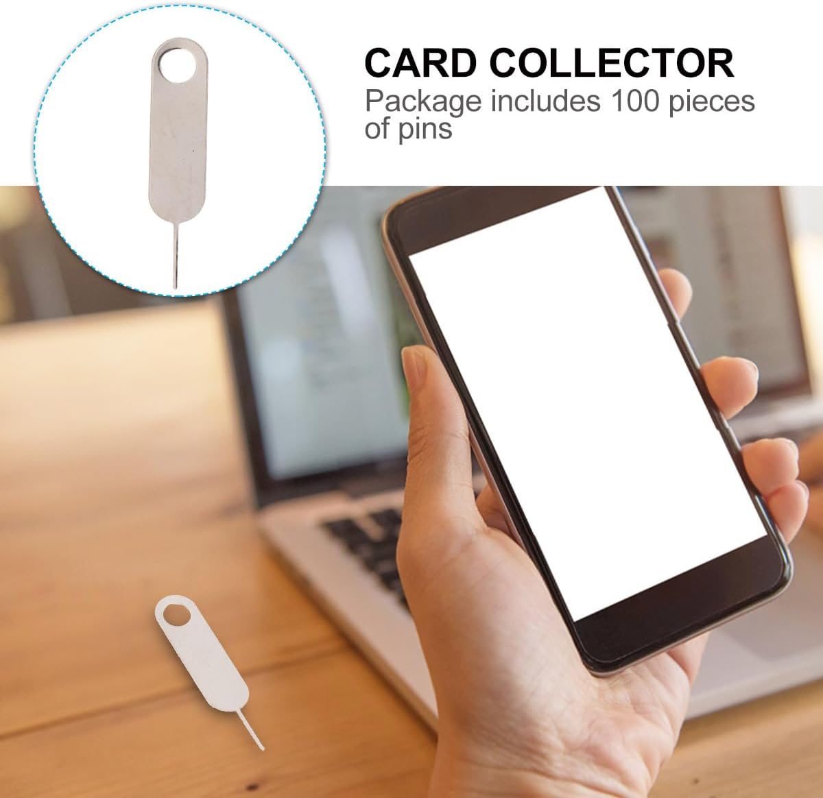 100pcs Set Operitacx Universal Sim Card Tray Eject Pin Tool for Smartphones Mobile Phone Sim Tray Remover Hard Steel