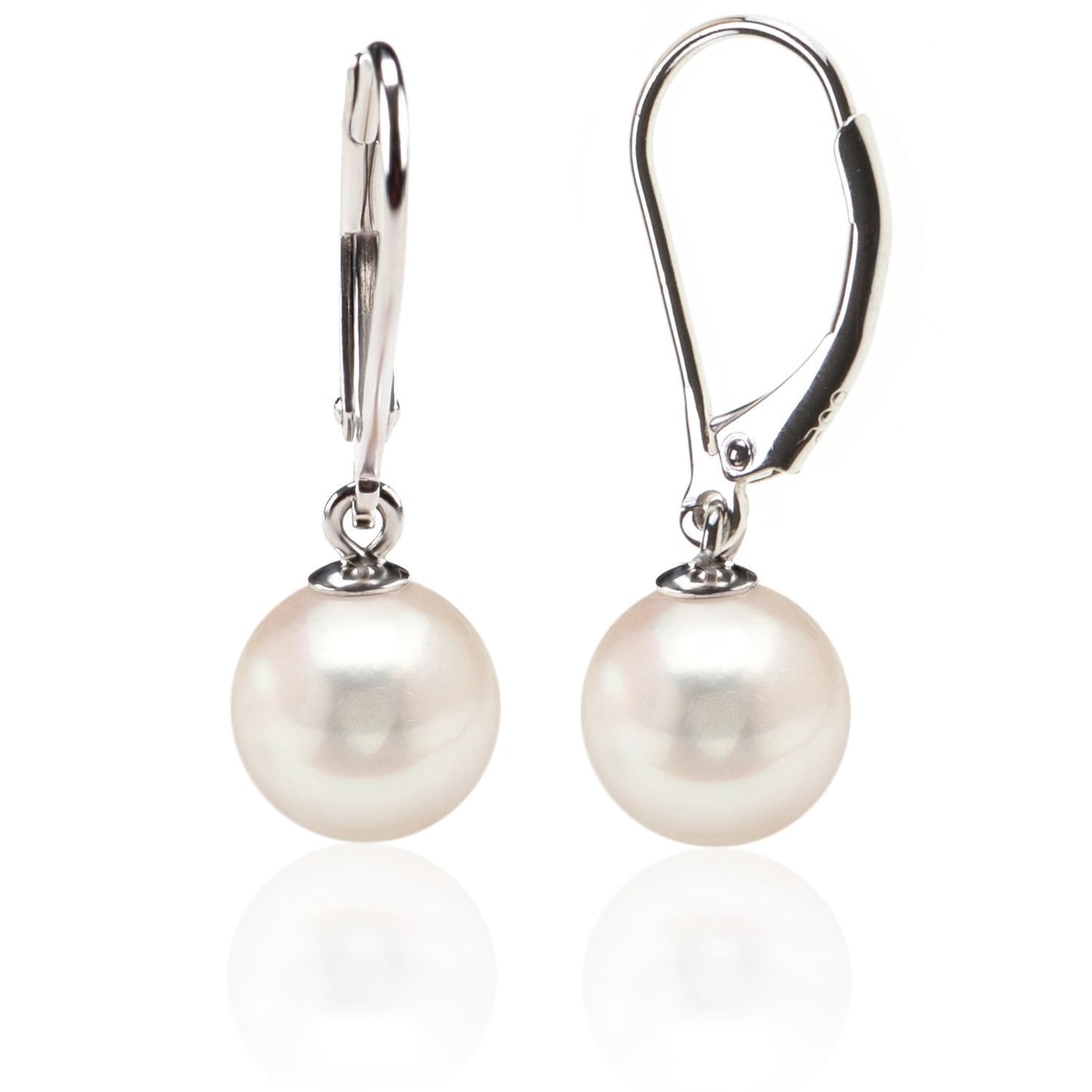PAVOI 925 Sterling Silver Simulated Shell Pearl Earrings Leverback Dangle Studs 6mm
