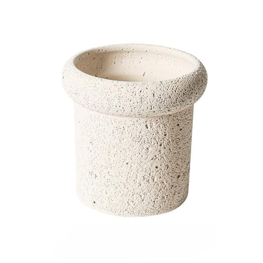 FXLTHIYBO Sleek Creative Cement Colored Flower Pot Planter Plants Flowers Potted Decoration Balcony Garden for Indoor use(Beige,Large)