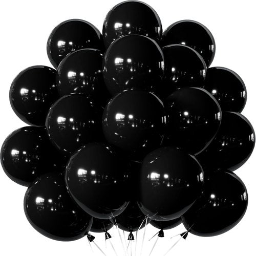 Black Balloons 12 Inch | 24pcs Latex Party Balloons for Birthdays & Baby Showers