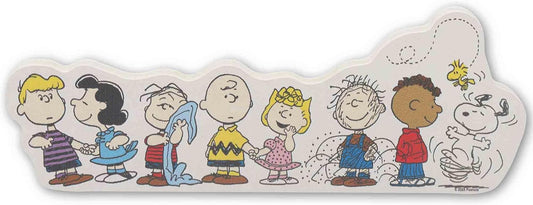 Open Road Brands Peanuts Gang Shelf Sitter Decor - Charming Wood Block Featuring Charlie Brown, Snoopy & Friends
