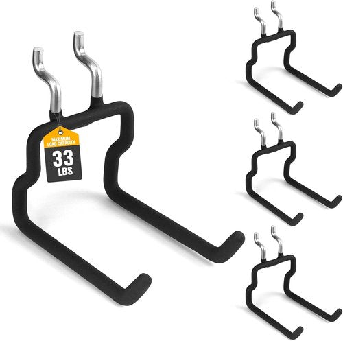 ELEAD 4-Piece Pegboard Hooks - Durable Organizer Accessories for 1/4" Pegboard | Ideal for Garage & Kitchen