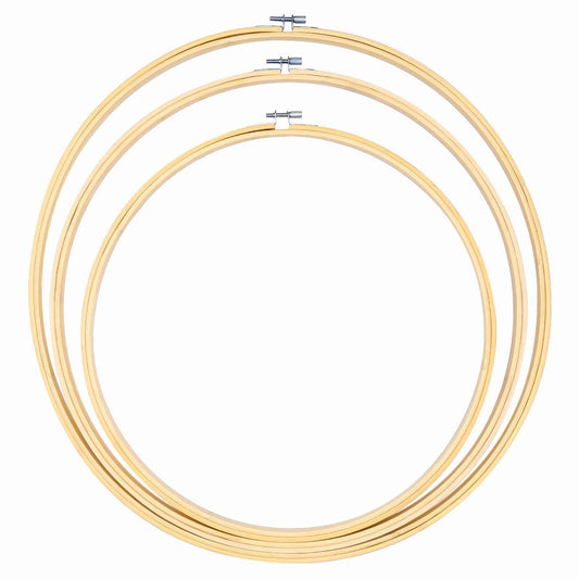 Caydo 3 Pieces 14/16/18Inch Large Round Embroidery Hoops Kit, Cross Stitch Hoop Ring for Art Craft Handy Sewing, Wedding Wreath, Dream Catch, and Wall Hanging Decoration