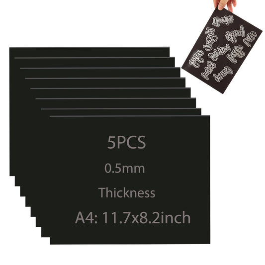 BAOFALI 5Pcs/Set A4 11.7x8.2inch Sheets Rubber Soft Magnet Sheet for Metal Cutting Dies Storage Orangize Crafts Tool Scrapbooking Arts and Crafts Flexible Placement Mats(Thickness0.5mm)