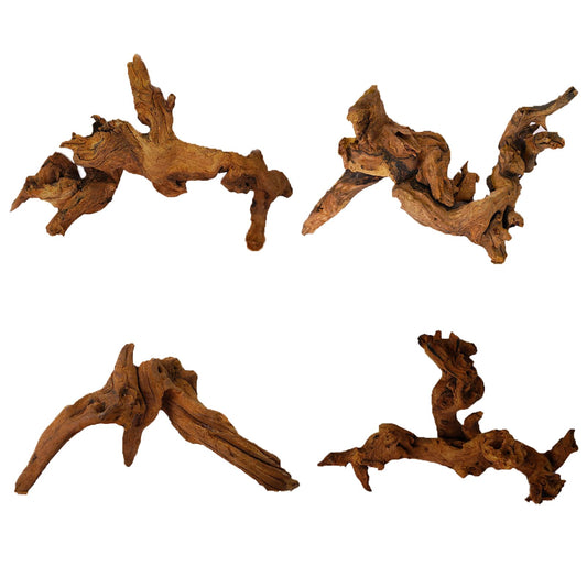 awenyzen Natural Aquarium Driftwood for Fish Tank & Reptile Terrarium Decor – 4 Pcs Assorted Natural Wood Branches 4-8 Inch, Aquarium Decorations for Shrimp, Betta, Lizards