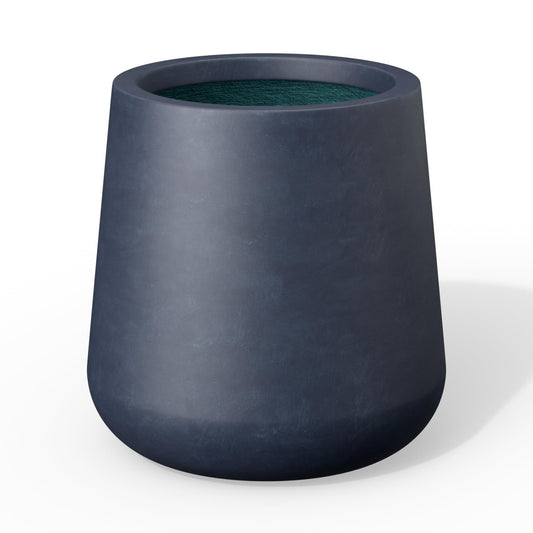 Kante Large Round Concrete Planter, 17.3" Dia Classic-Style Plant Pot with Drainage Hole, Ideal for Home, Patio, Garden, Flowers, Trees, Charcoal Finish with Painted Interior