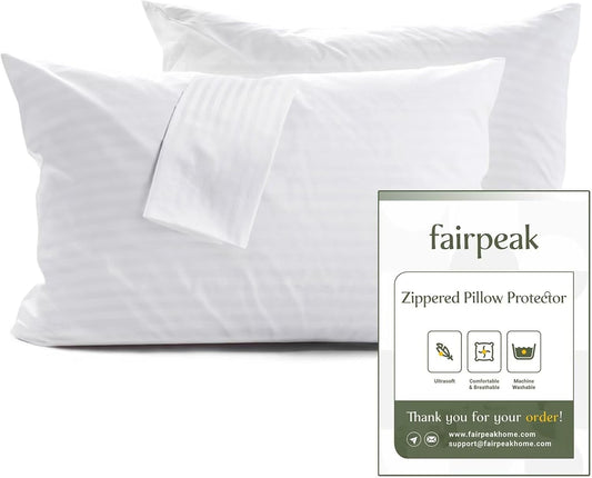 Skiennix Pillow Protectors - Luxury Hotel Quality Zippered Covers | Oeko-TEX Certified, Soft & Breathable, 20 x 26" - 4 Pack