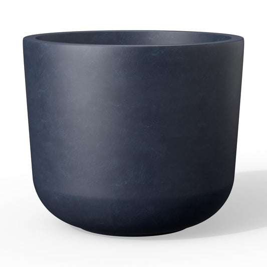 Kante Round Concrete Planter, 9 Inch Dia Classic Style Large Plant Pot with Drainage Hole for Indoor & Outdoor Plants, Ideal for Home, Patio, Garden, Charcoal