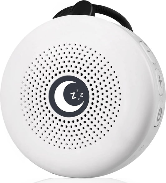 Sleepbox Sound Machine - Portable Noise Generator with 30 Soothing Sounds & Rechargeable Battery | Ideal for Sleep, Travel & Relaxation (White)