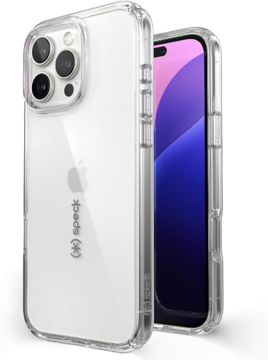 16 Speck Clear iPhone Pro Max Case - Slim Phone Case - GemShell - Crystal Clear
