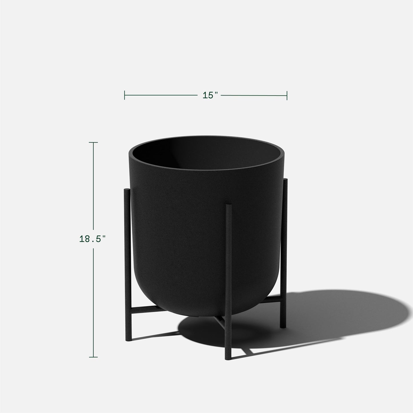 Veradek Mason Series Raised Lima Planter - Round Planter for Patio/Balcony | Plastic-Stone Composite w/Metal Plant Stand | Modern Décor for Plants