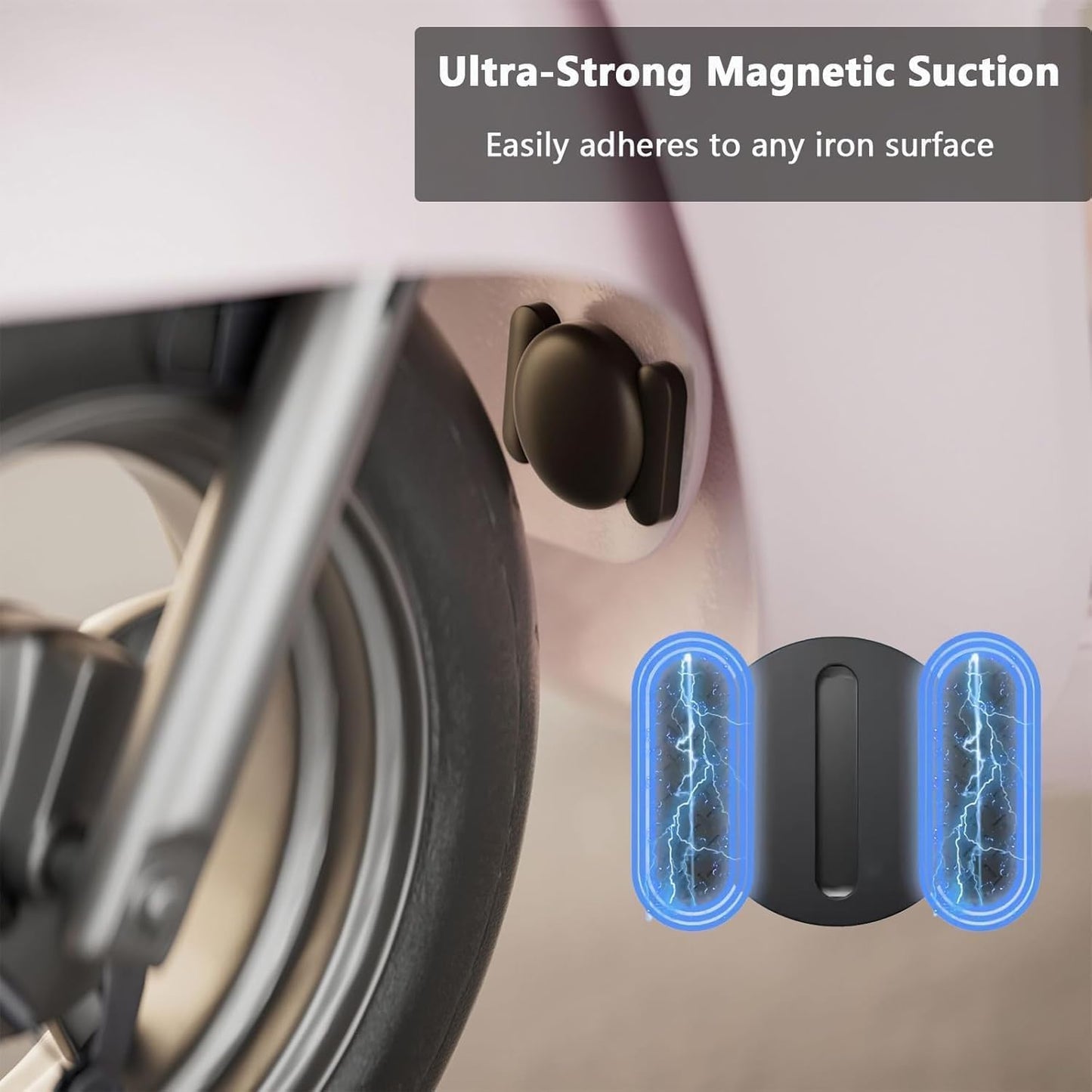 Dahetag (Black,1PCS) GPS Tracker for Vehicles,Real Time Car GPS Tracker Work with Apple Find My(iOS Only),No Monthly